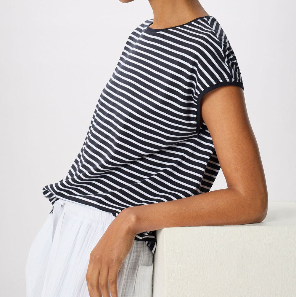 Gestreept shirt met korte mouwen