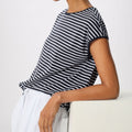 Gestreept shirt met korte mouwen