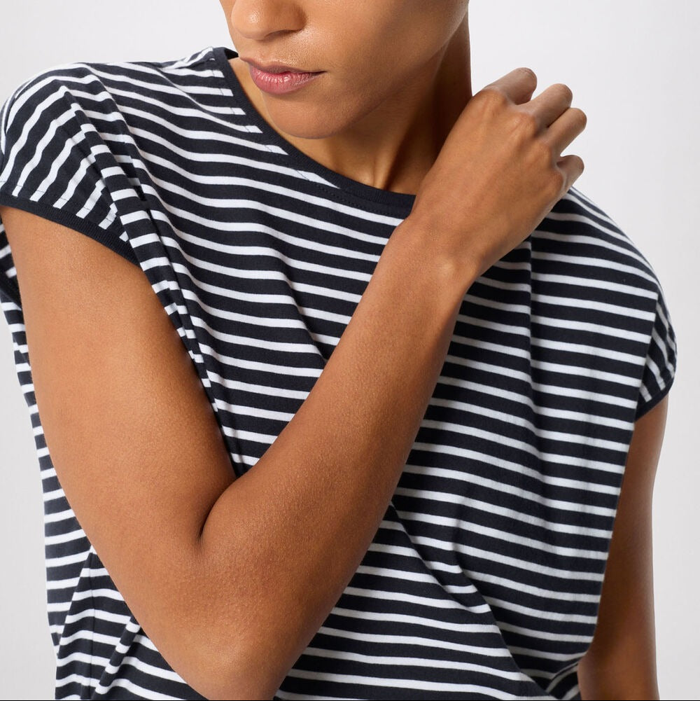 Gestreept shirt met korte mouwen