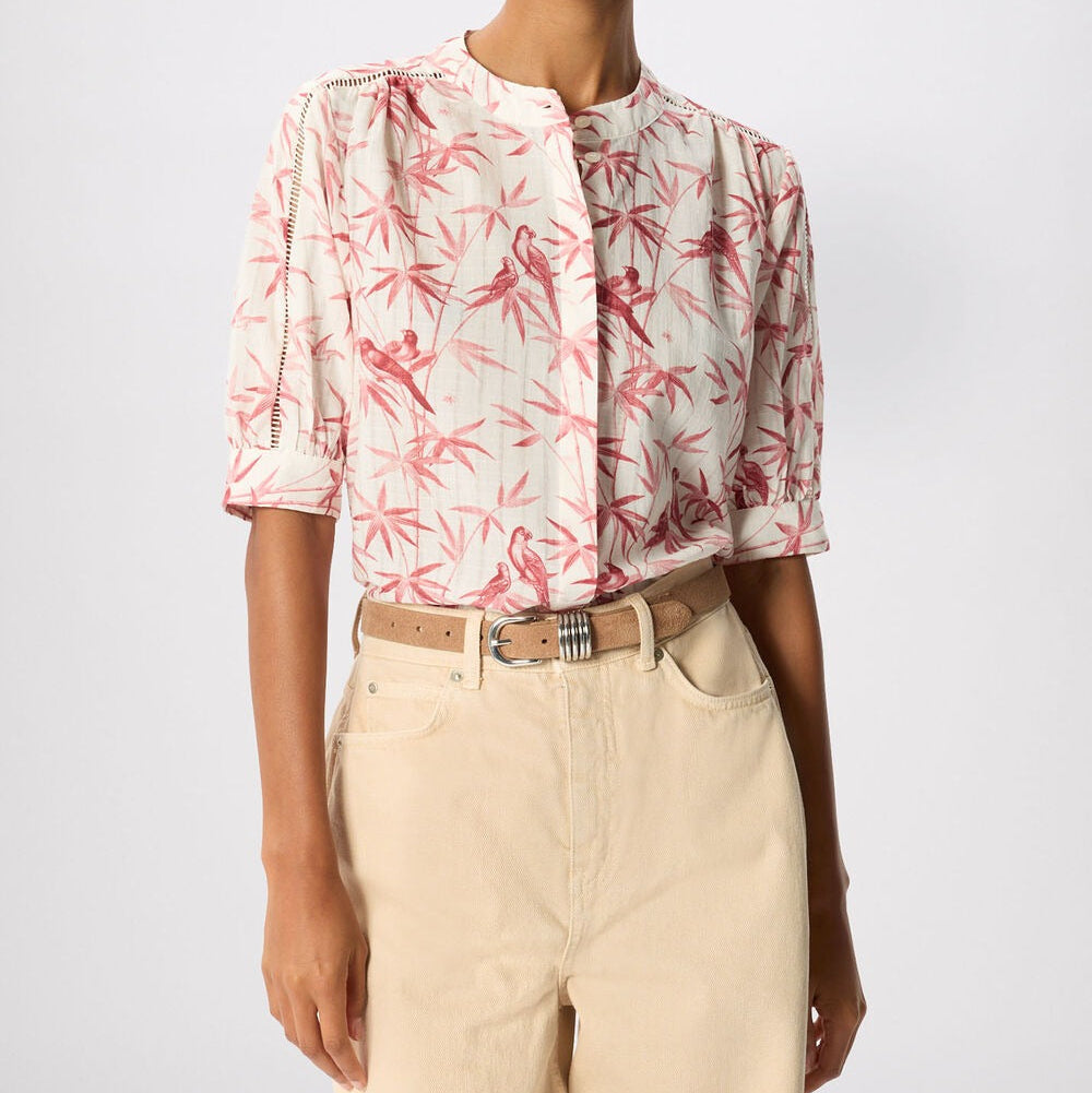 Roze overhemd met textuur