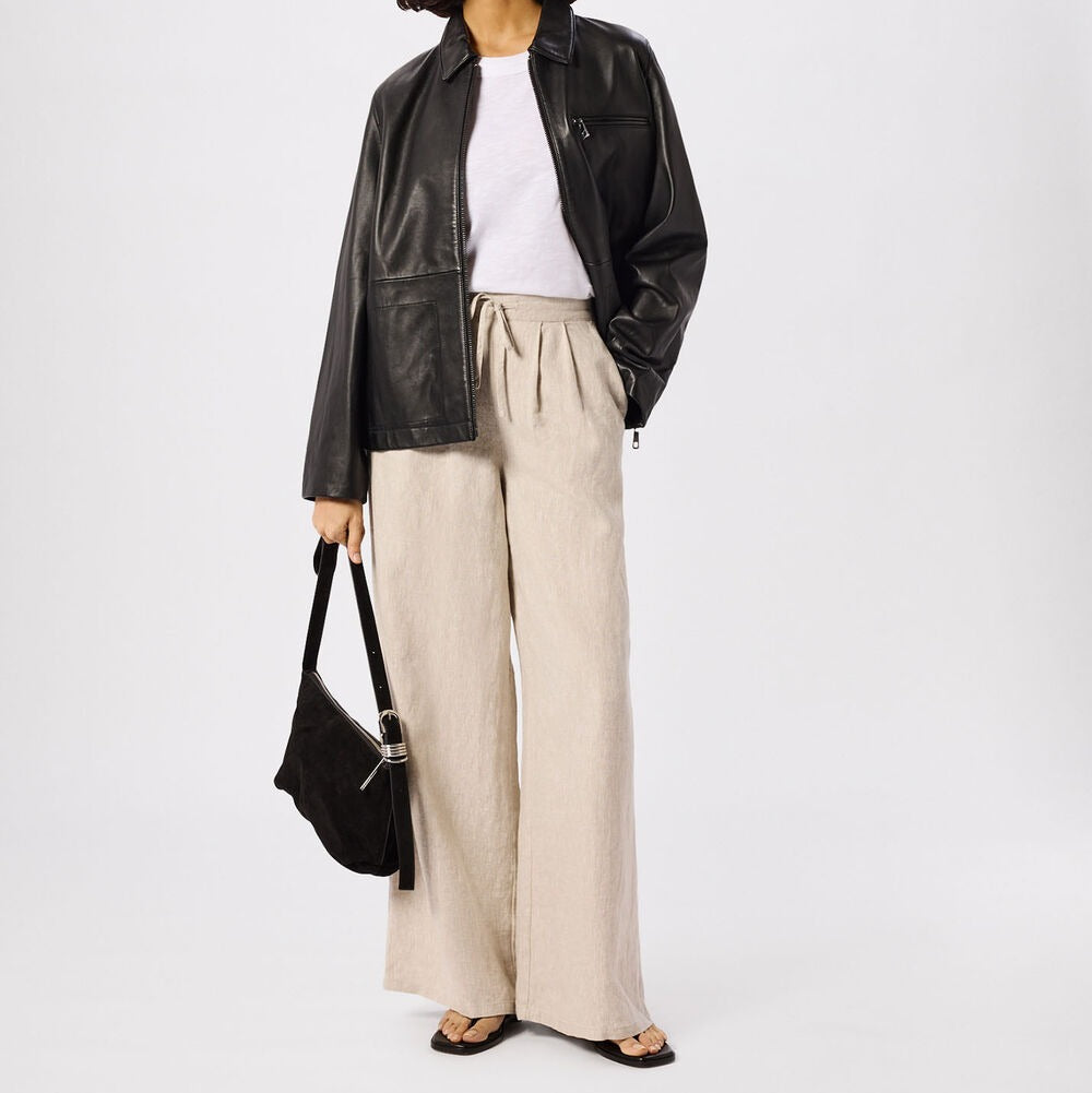 Wit Rosa T-shirt met dubbele bies